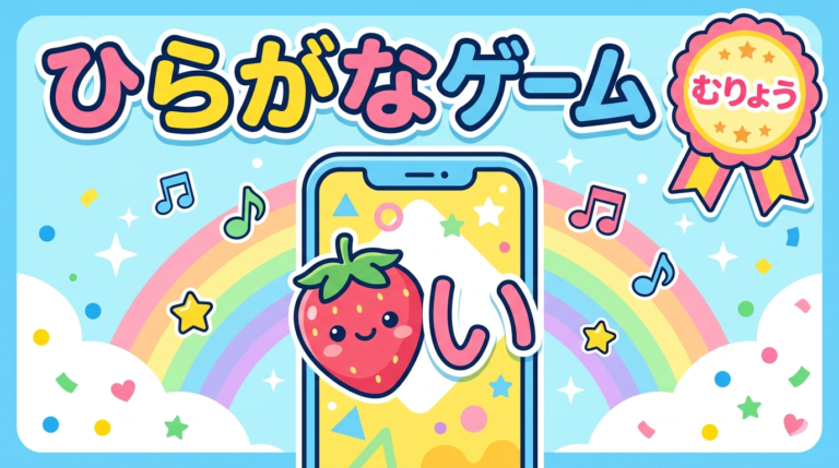 3歳から遊べる!ひらがな練習知育ゲーム(音が出る・イラスト表つき)